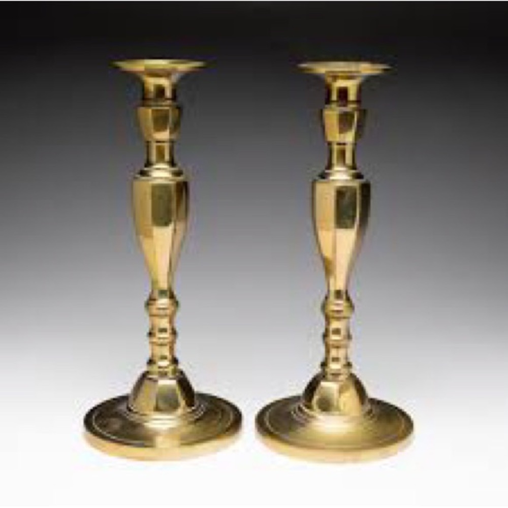 Elegant Heavy Brass Candle Holders-Vintage